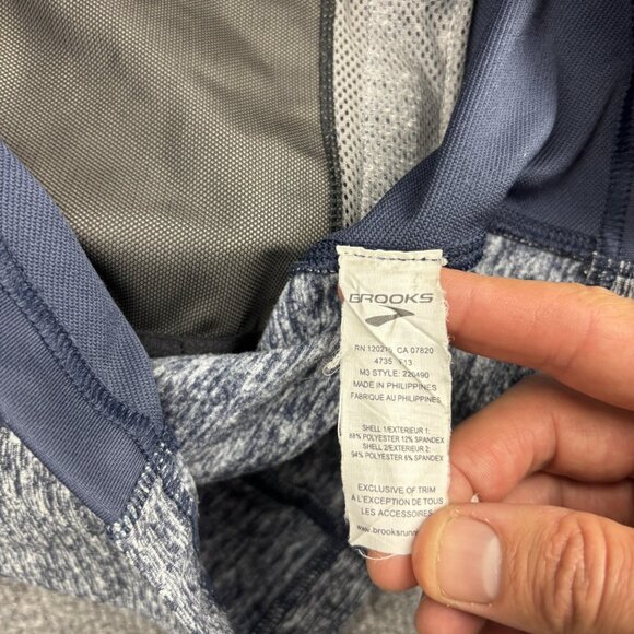 Brooks Jacket Womens XS Blue Heather Full Zip Hooded Running Athletic Thumbholes - Picture 7 of 9
